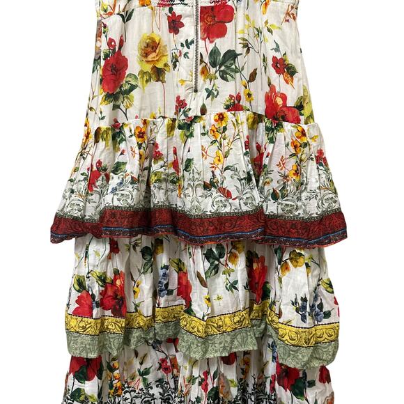 Alice + Olivia Valencia Floral Print Cotton Tiered Maxi Dress Size 0 - Picture 8 of 16